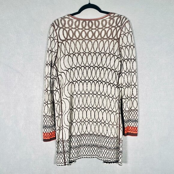 Nic Zoe Sweater Womens S Beige Orange Embroidered Open Cardigan Cottage - Picture 5 of 10